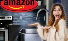 Logo Amazon cucina e donna felice acquisto imperdibile